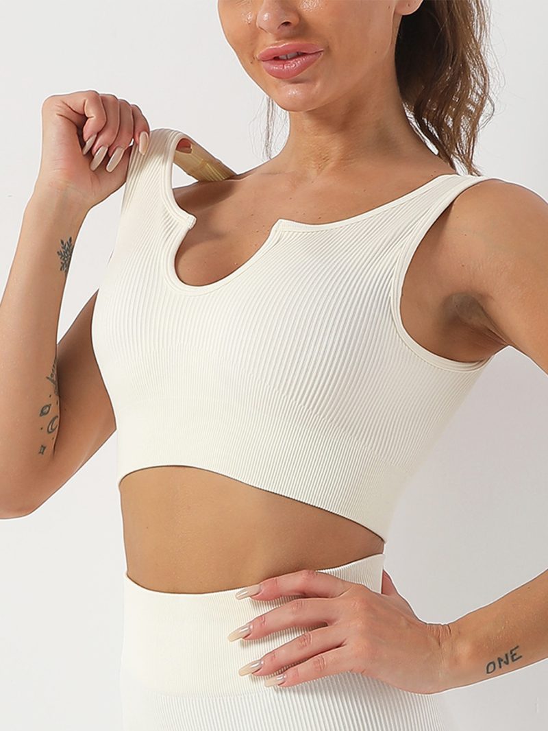 Women's Seamless Sports Bra Workout Crop Top Tank Tops For Women Longline Sports Bra Ribbed Crop Top Fitness - Afbeelding 6