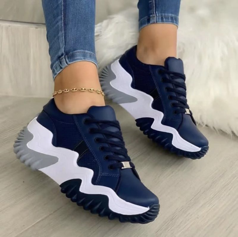 Women Shoes Lace-up Sports Sneakers - Afbeelding 4